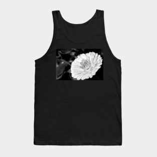 White blossoming chrysanth, black and white flower photography Tank Top